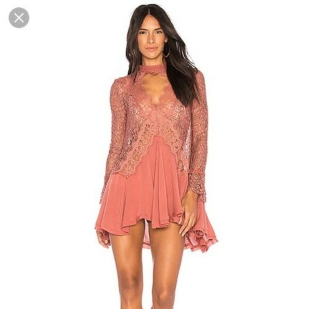 Free people women’s lace tunic top dress Tell Tal